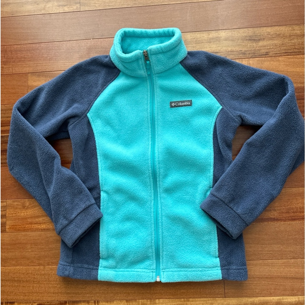 Girls Columbia full zip fleece jacket size medium